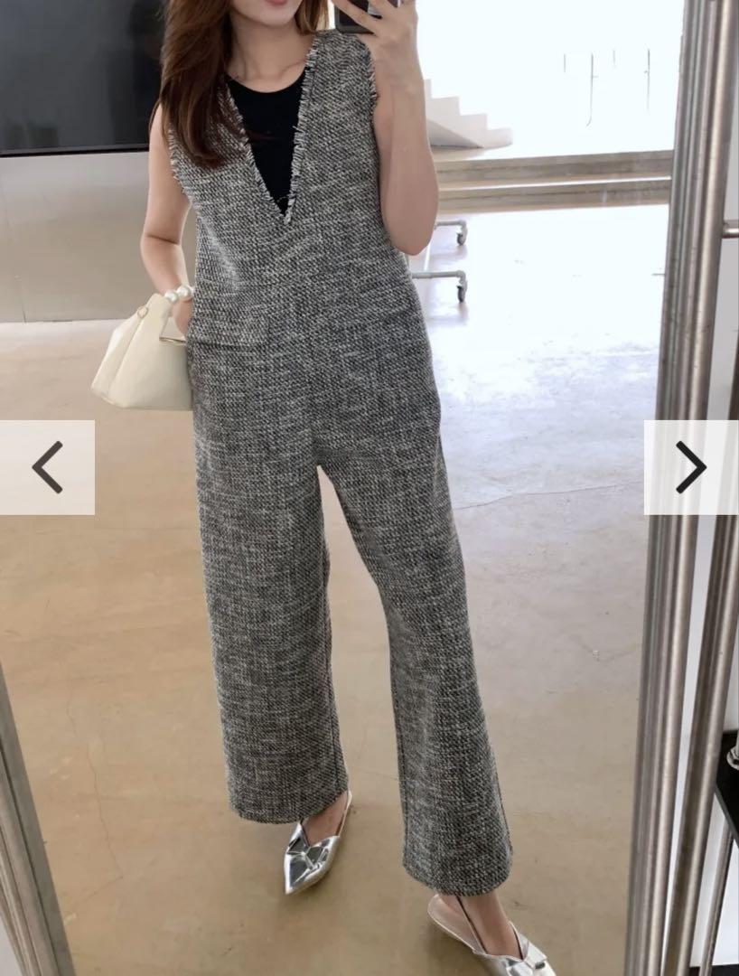 Birthday bash▶︎TWEED FRINGE V ROMPERS Overalls