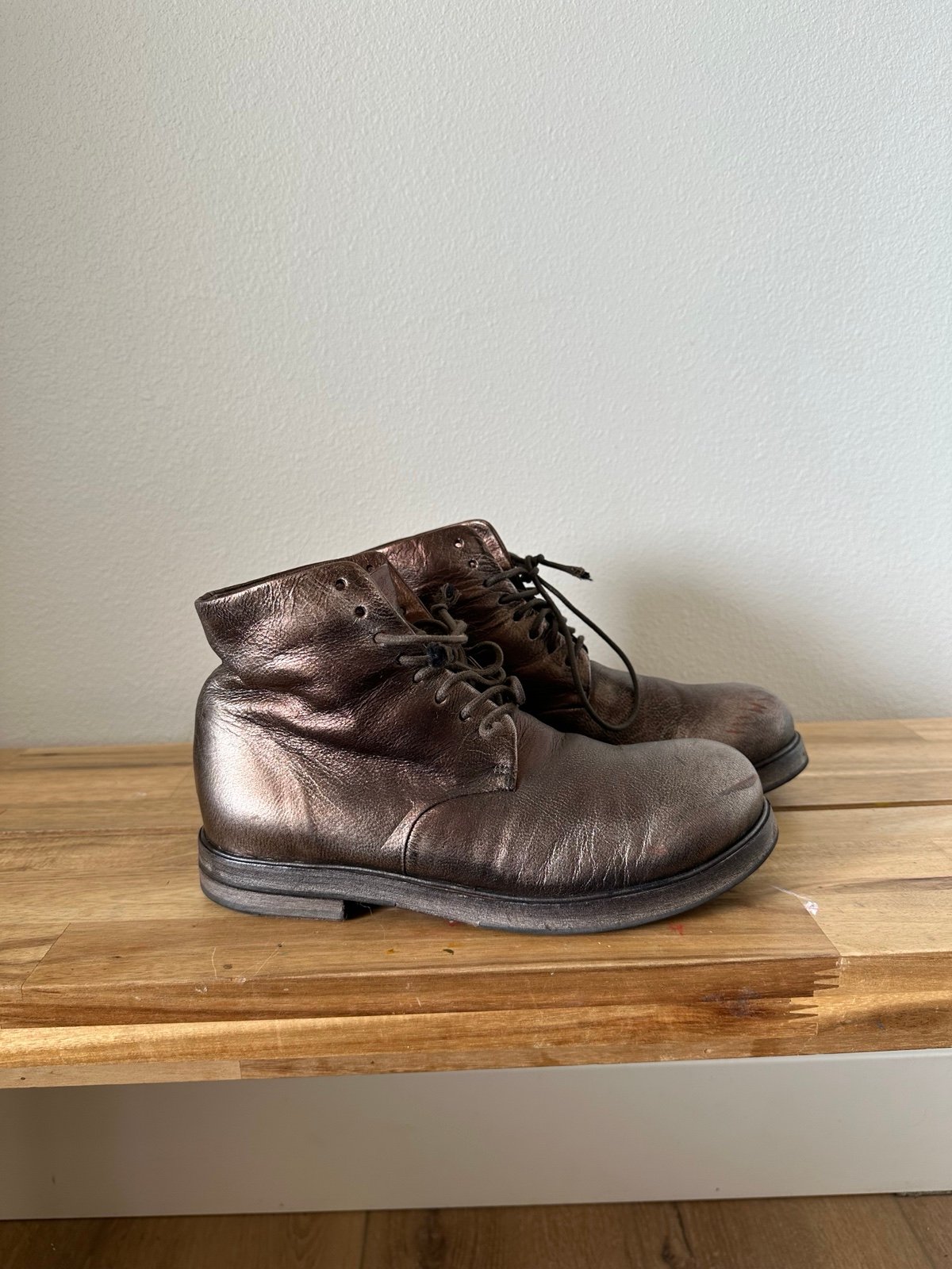 Marsèll Leather Fur Lines Booties