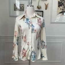 Vintage 70s Jones New York Pointy Collar Button Up Shirt XS