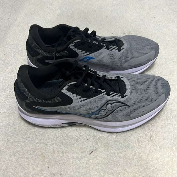 NWT - Saucony Men’s Power RUN Axon Shoes Gray Blue Black Size 12