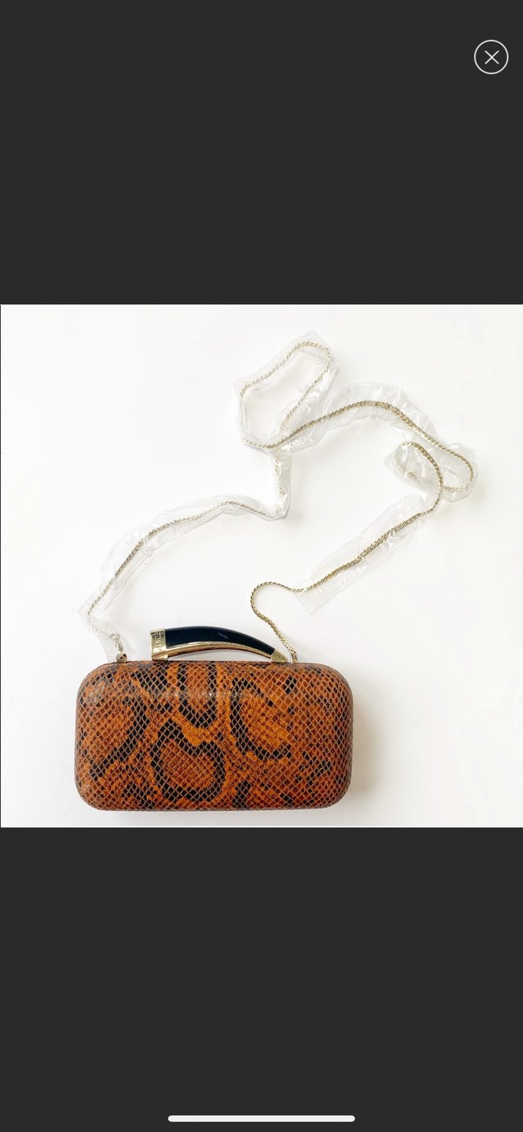 Vince Camuto Animal Print Horn Clutch