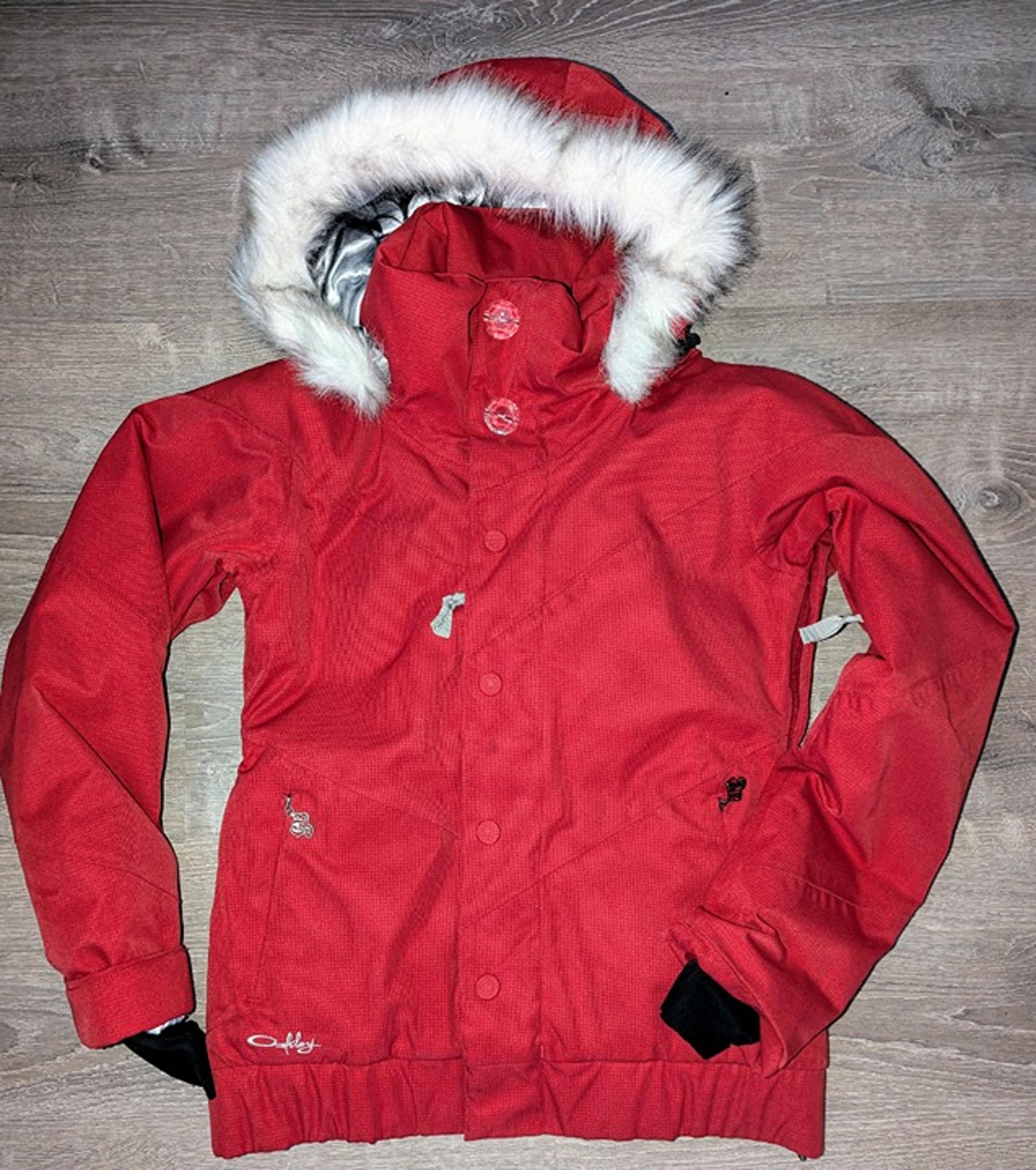 OAKLEY Gretchen Bleiler GB Red Ski or Snowboard Jacket XS in Perfect Condition