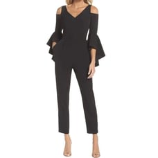 Maggy London Black Cold Shoulder Jumpsuit Size 8