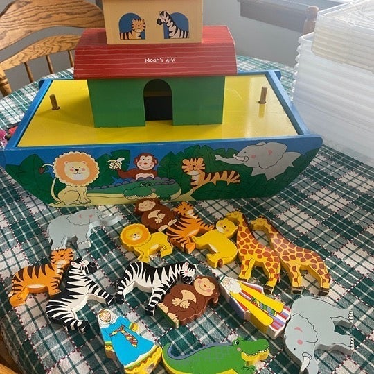 Vintage Wooden Giant Noah’s Ark