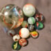 Vintage marble collection in a jar