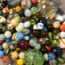 Vintage marble collection in a jar