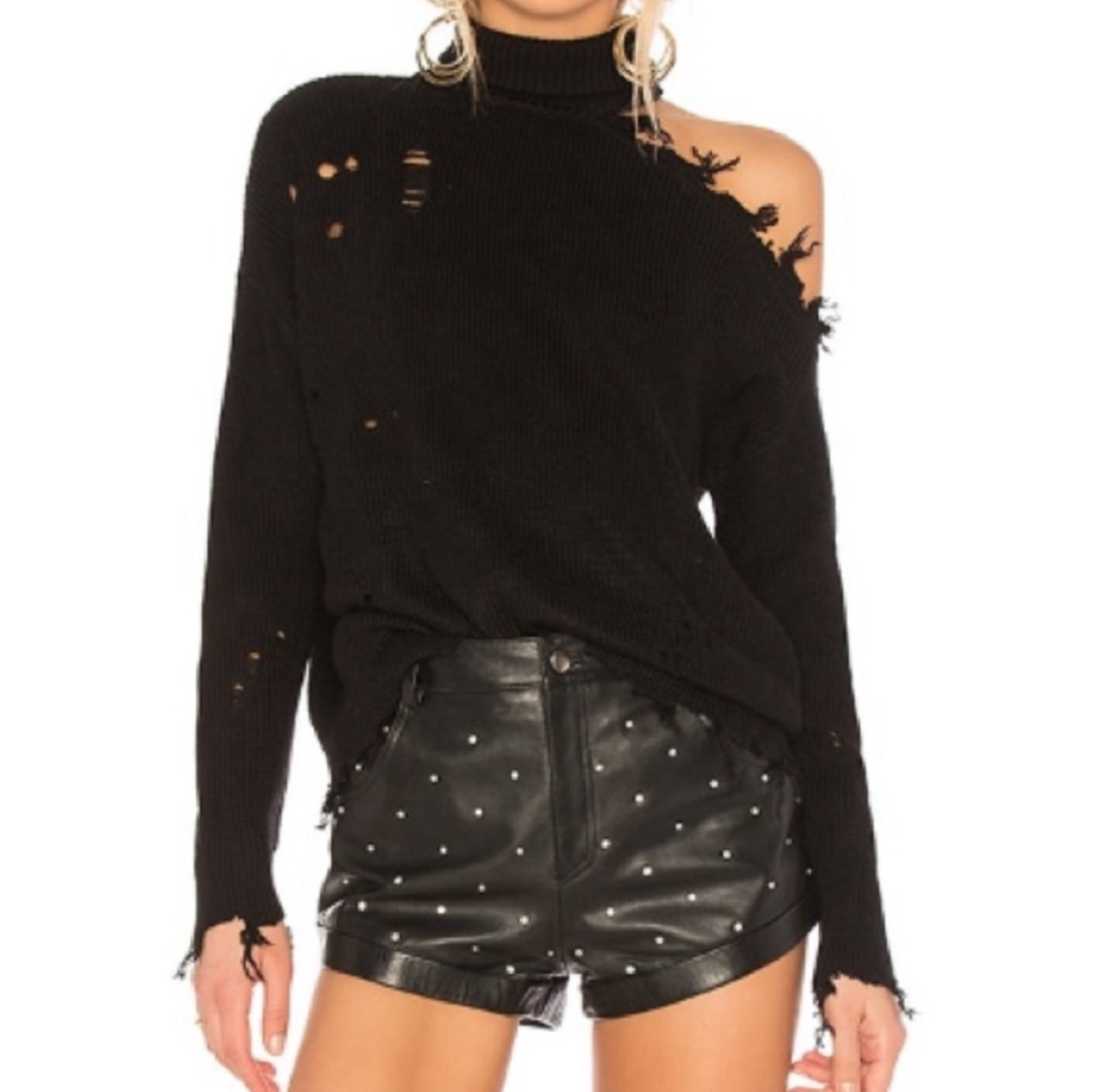 Lovers + Friends Arlington sweater lovers and friends cold shoulder turtleneck