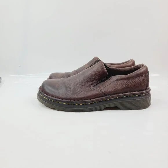Dr. Martens Men's Dark Brown Boyle Grizzly Leather Slip-On Loafer Shoes Size 7