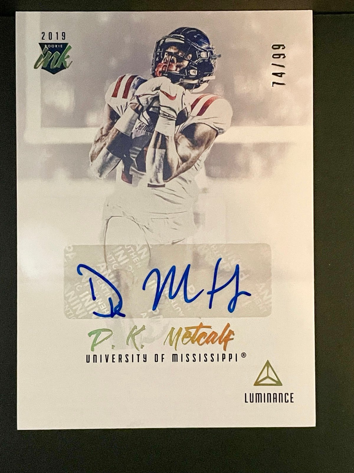 2019 Panini Luminance Rookie Ink Gold /99 Dk Metcalf Autograph