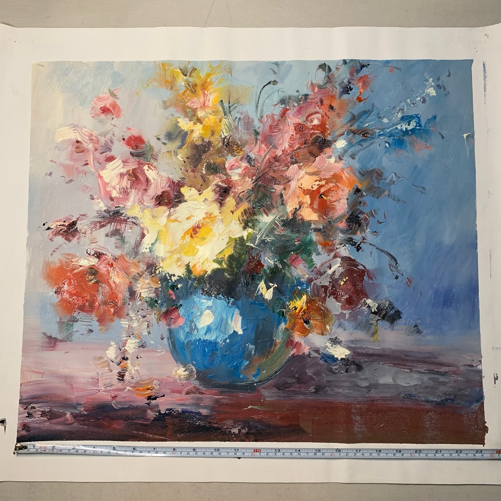 100% hand-painted vase flowers 20×24in oil paintings