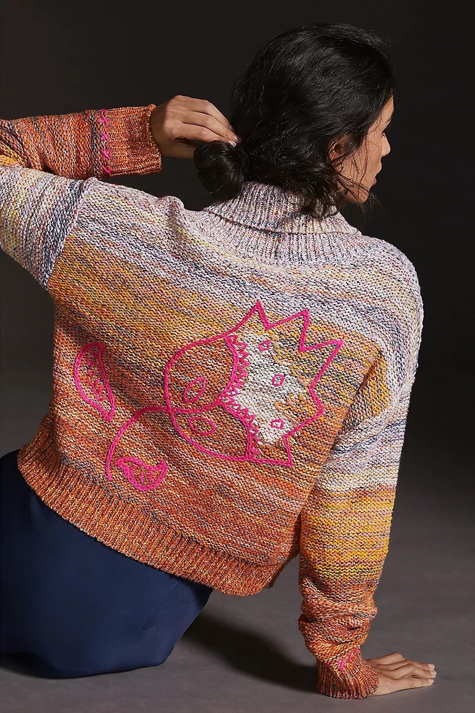 Anthropologie Pilcro Ombré Flower Cardigan Sweater (Size S)
