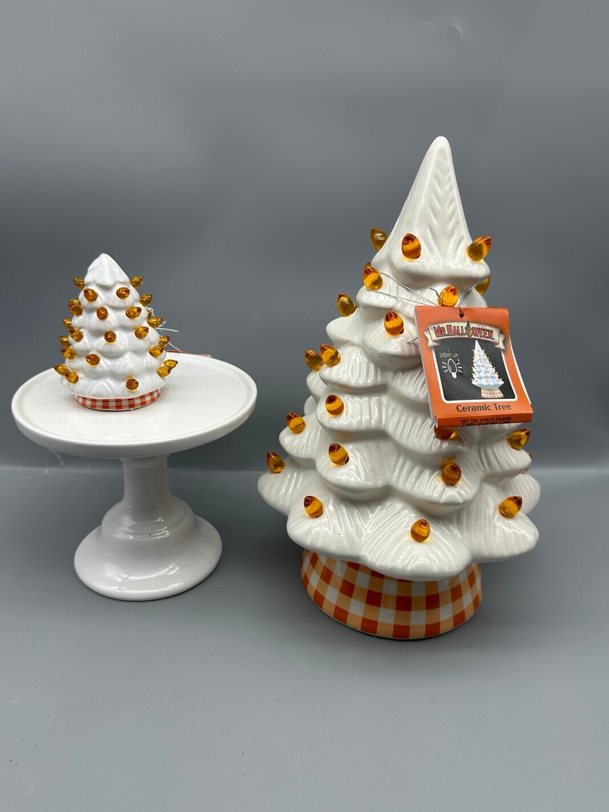 Halloween/Harvest/ Thanksgiving 2024 Retro Light Up White Tree w/Lights & Timer