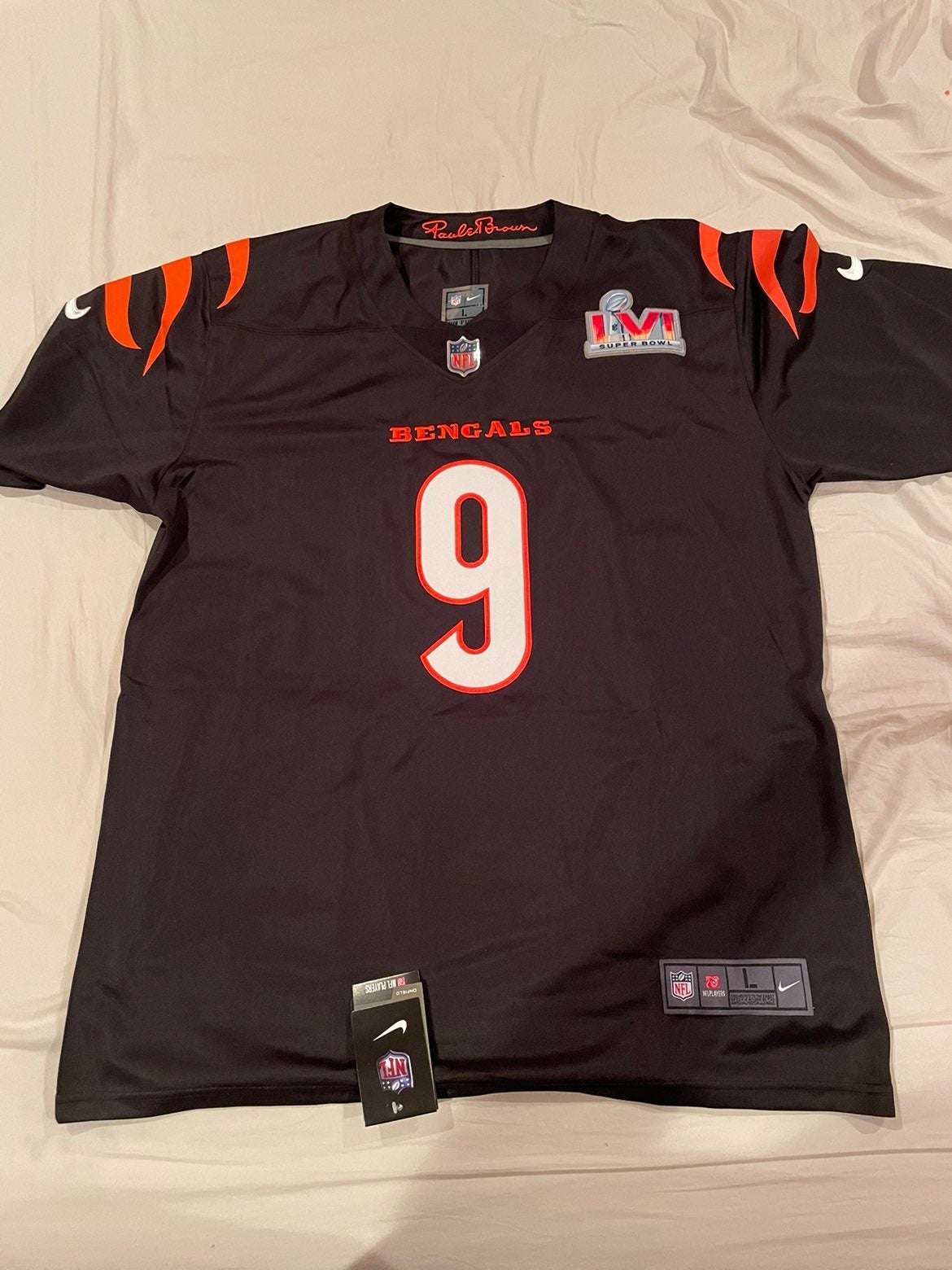 Bengals Joe burrow super bowl jersey size L