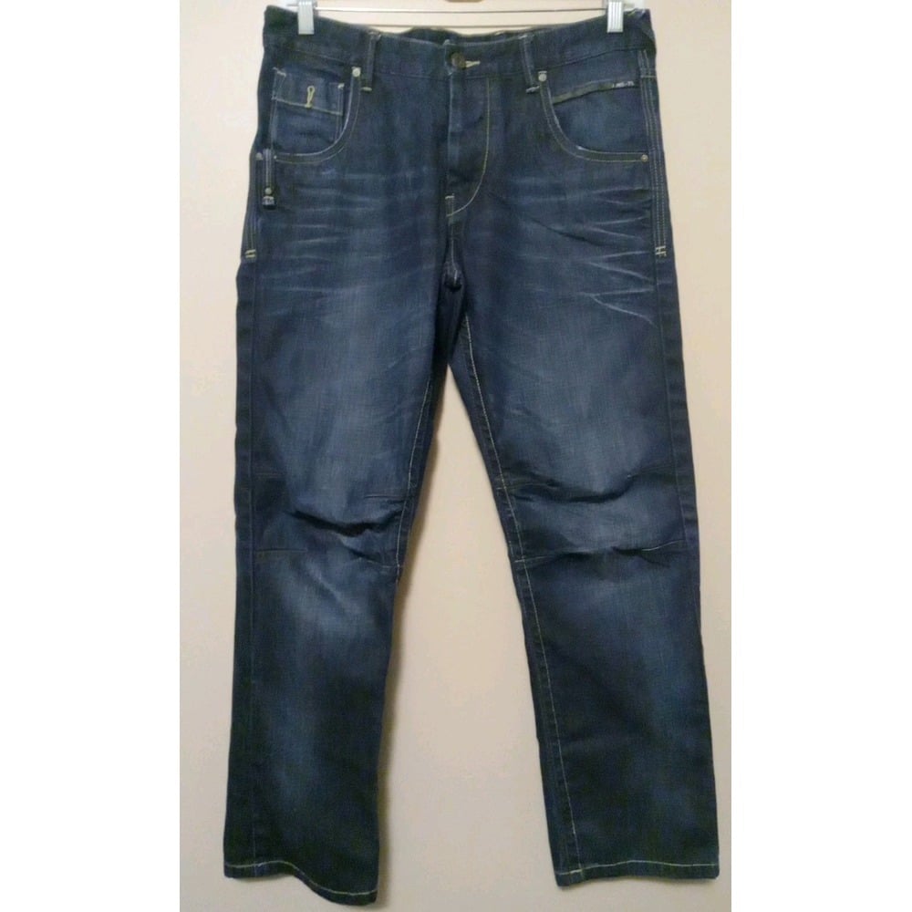 Jack & Jones Core LAB J. JNS-75 Workwear Distress Buttonfly Denim Jeans Size 34