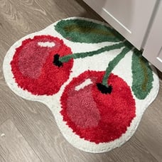 Cherry Cute Bath Mat for Bathroom, Luxury Funky Bathroom Mats Non Slip Carpet