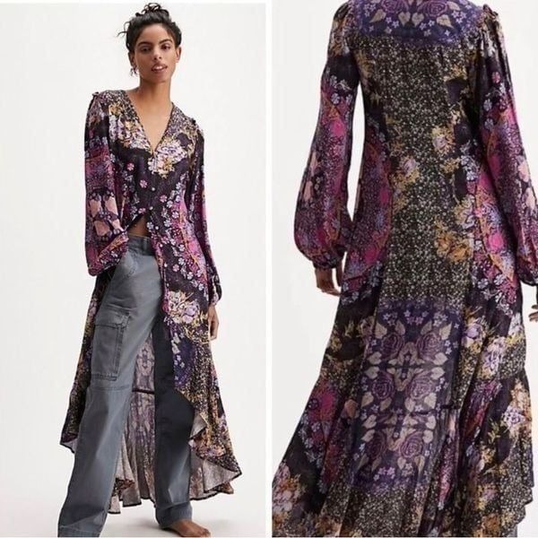 NWT Free People NEW Maris Printed Midi Dress Size XS,S  Retail $168