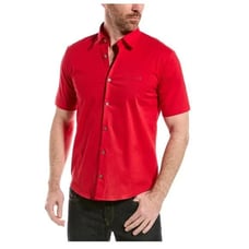 New HUGO Ermino Slim Fit Short Sleeve Shirt In Open Size XXL