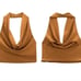 NWT ZARA DRAPED ORANGE SEXY BACK HALTER TOP OCHER