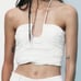 Zara Draped Halter Top, Color: White, Size: L, NWOT