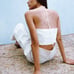 Zara Draped Halter Top, Color: White, Size: L, NWOT