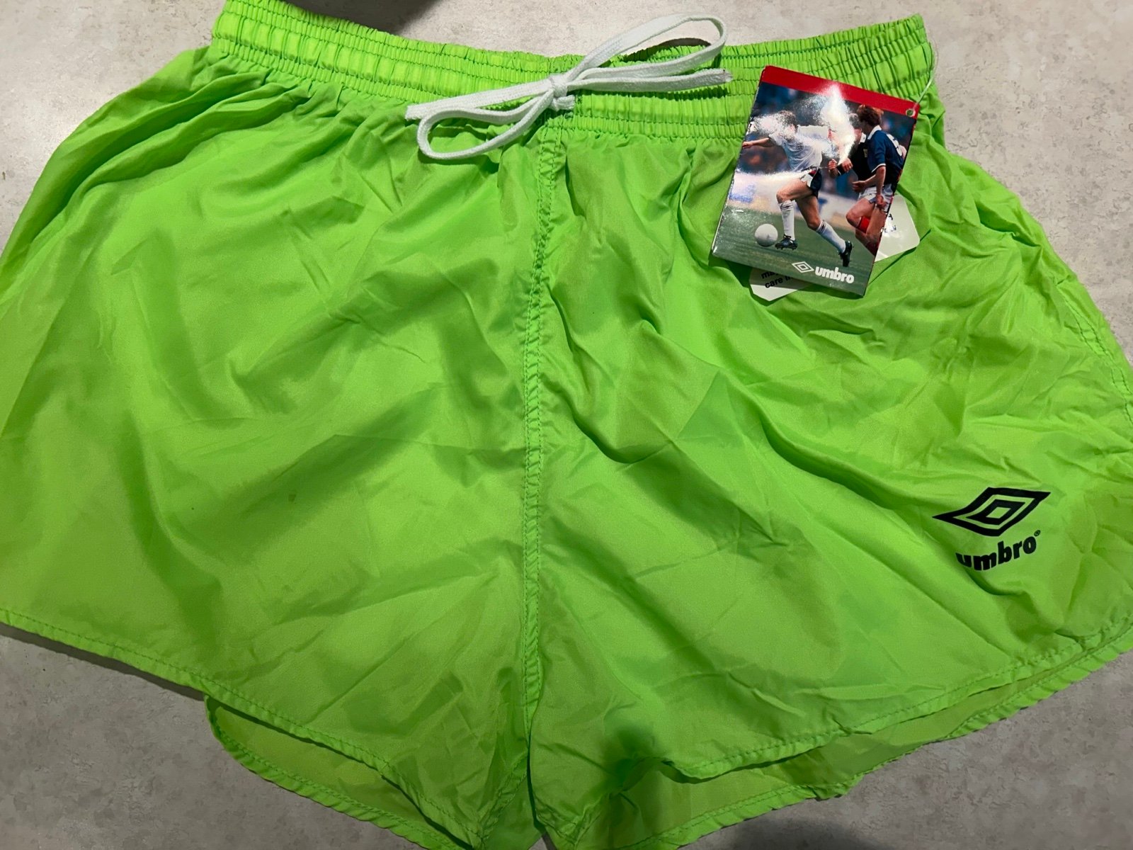 Vintage Umbro Unisex Neon American Shorts Green NWT