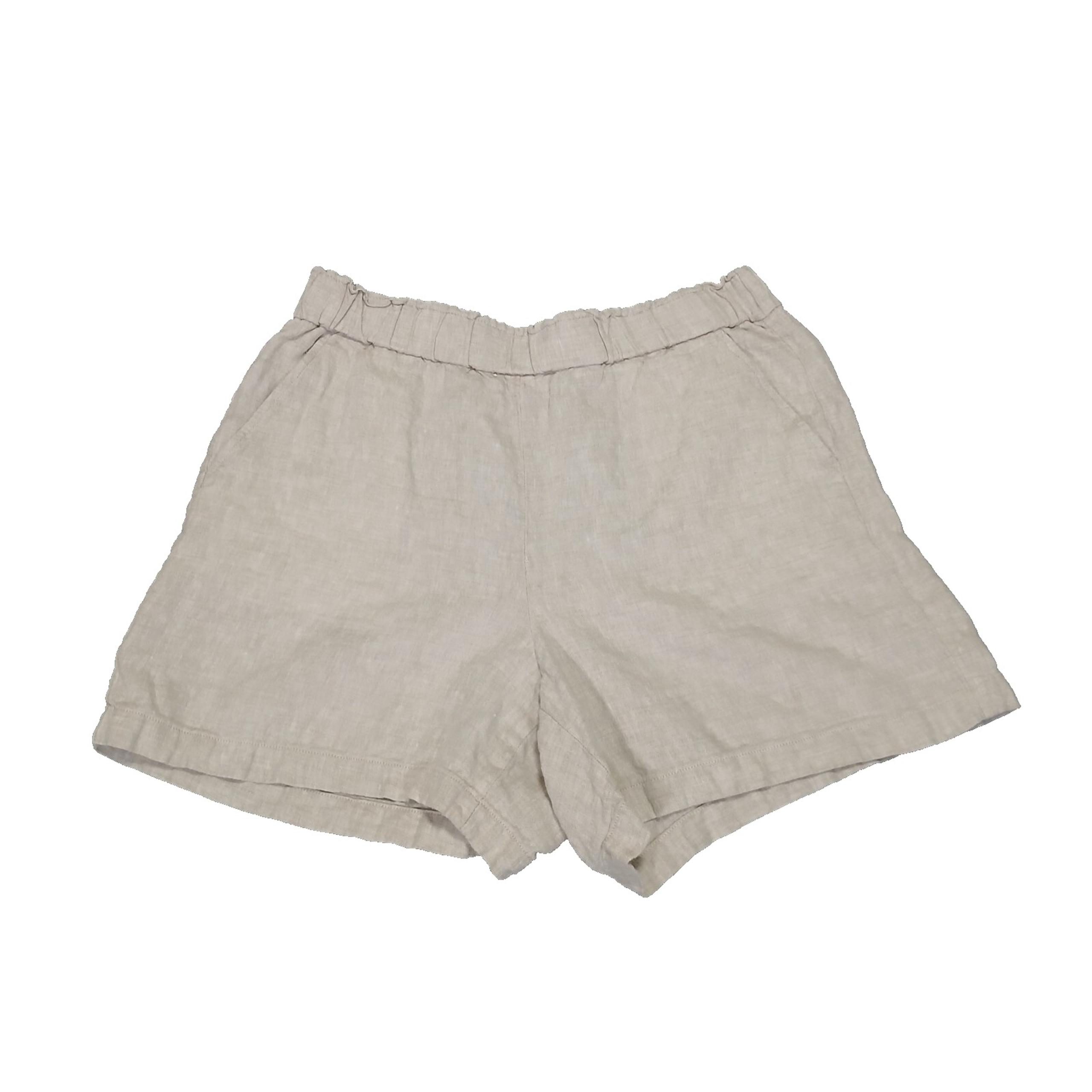 Talbots Women's Nantucket Pull-On Paperbag Shorts 5 Beige 100% Linen Large