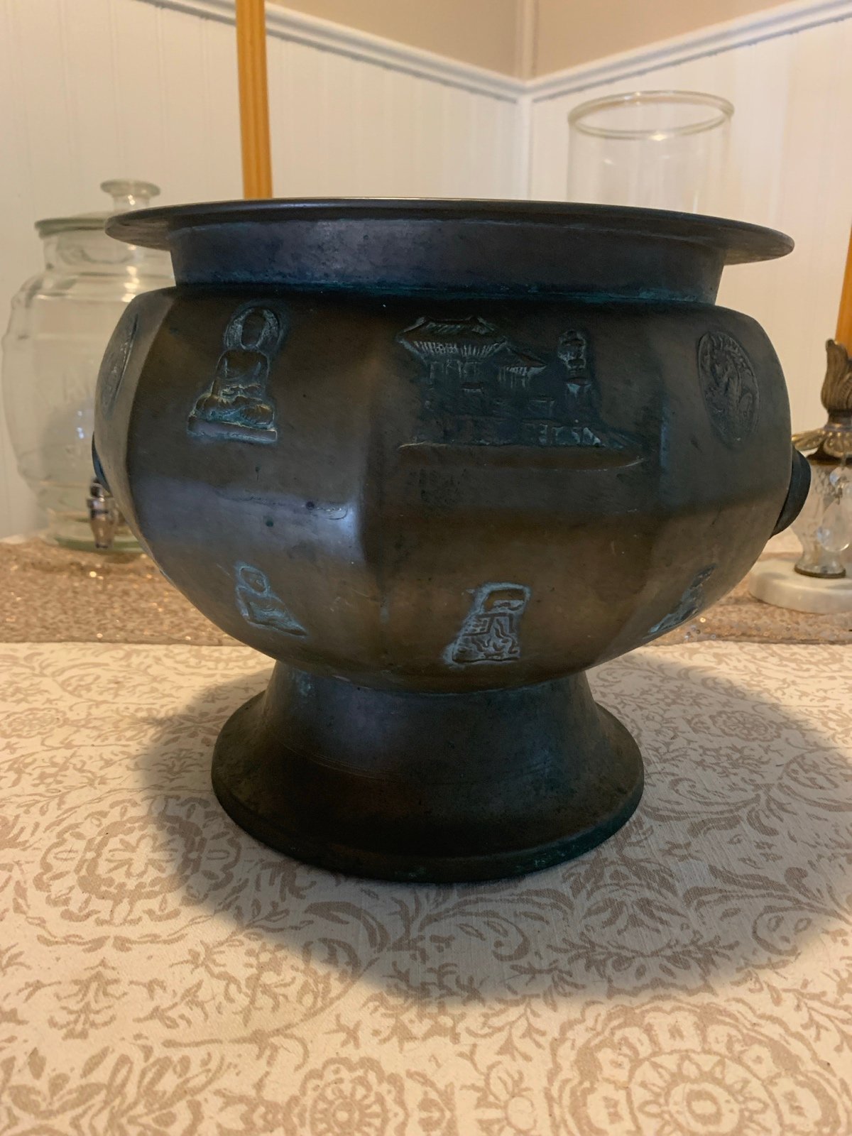 Vintage Asian Bronze Planter