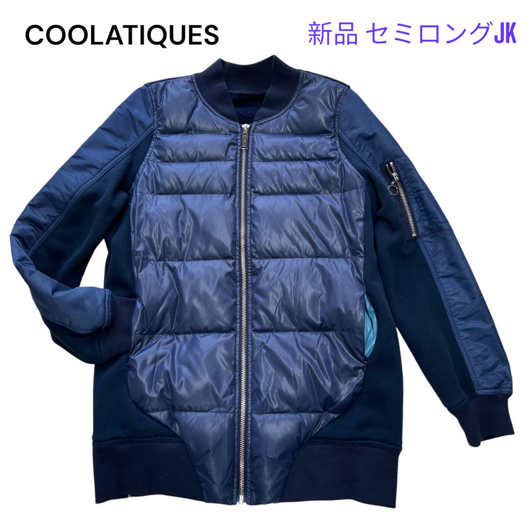 Brand new, unused COOLATIQUE semi-long navy jacket, length 71cm.