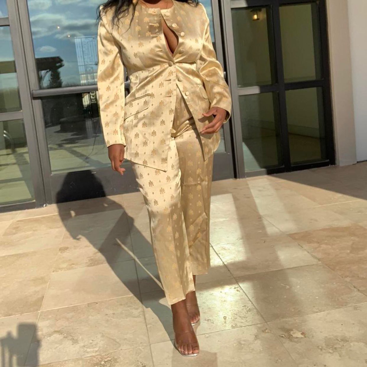 Gold Precis Petite Pants Suit ( Size 6p)