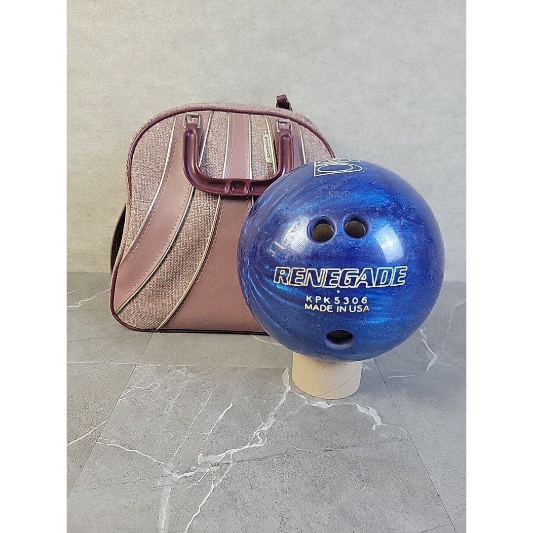 Brunswick RENEGADE Bowling Ball USA 10.5 Lb KPK5306 Blue & Black Swirl With Bag