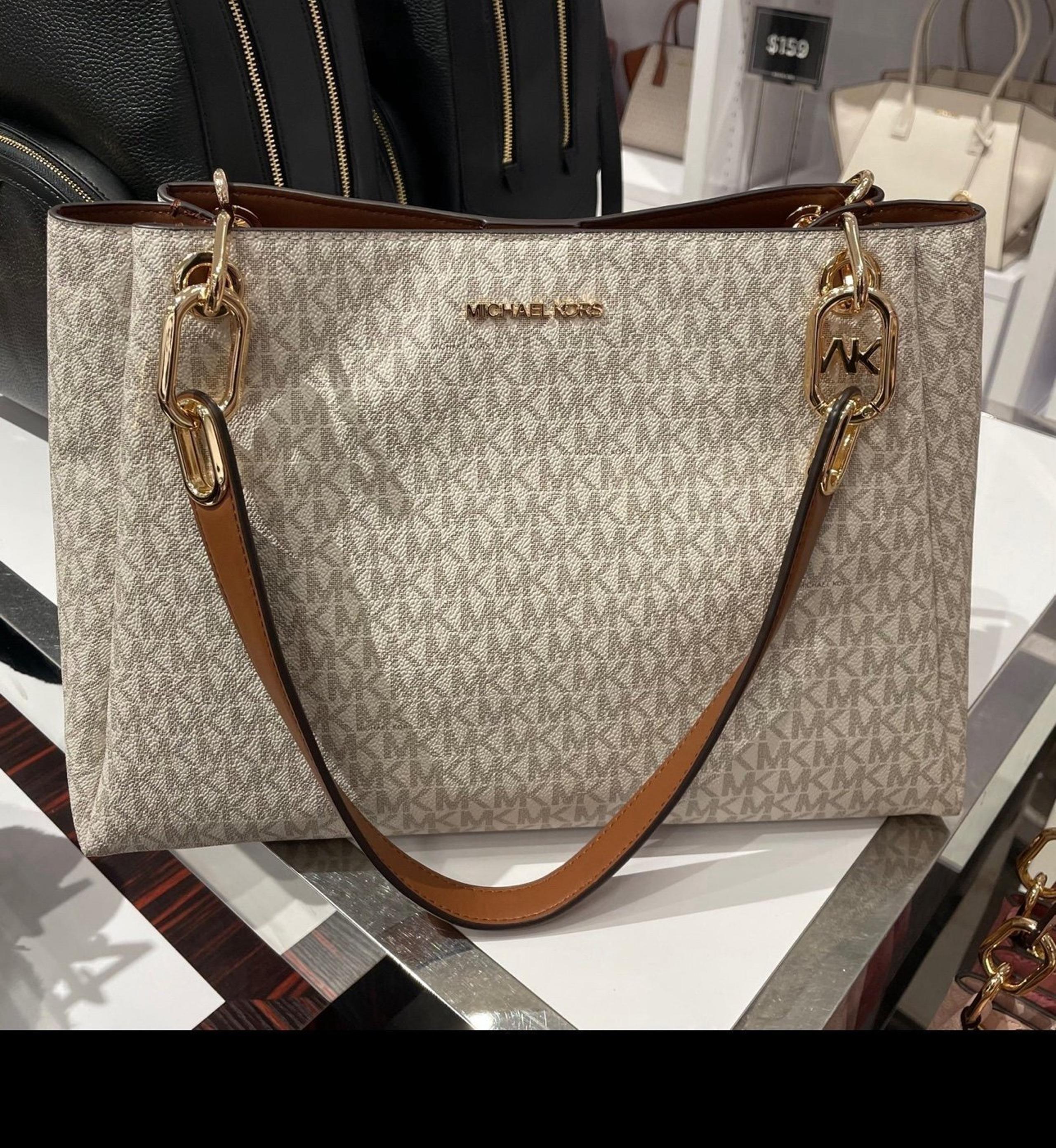 Michael Kors Trisha large shoulder bag vanilla women handbag