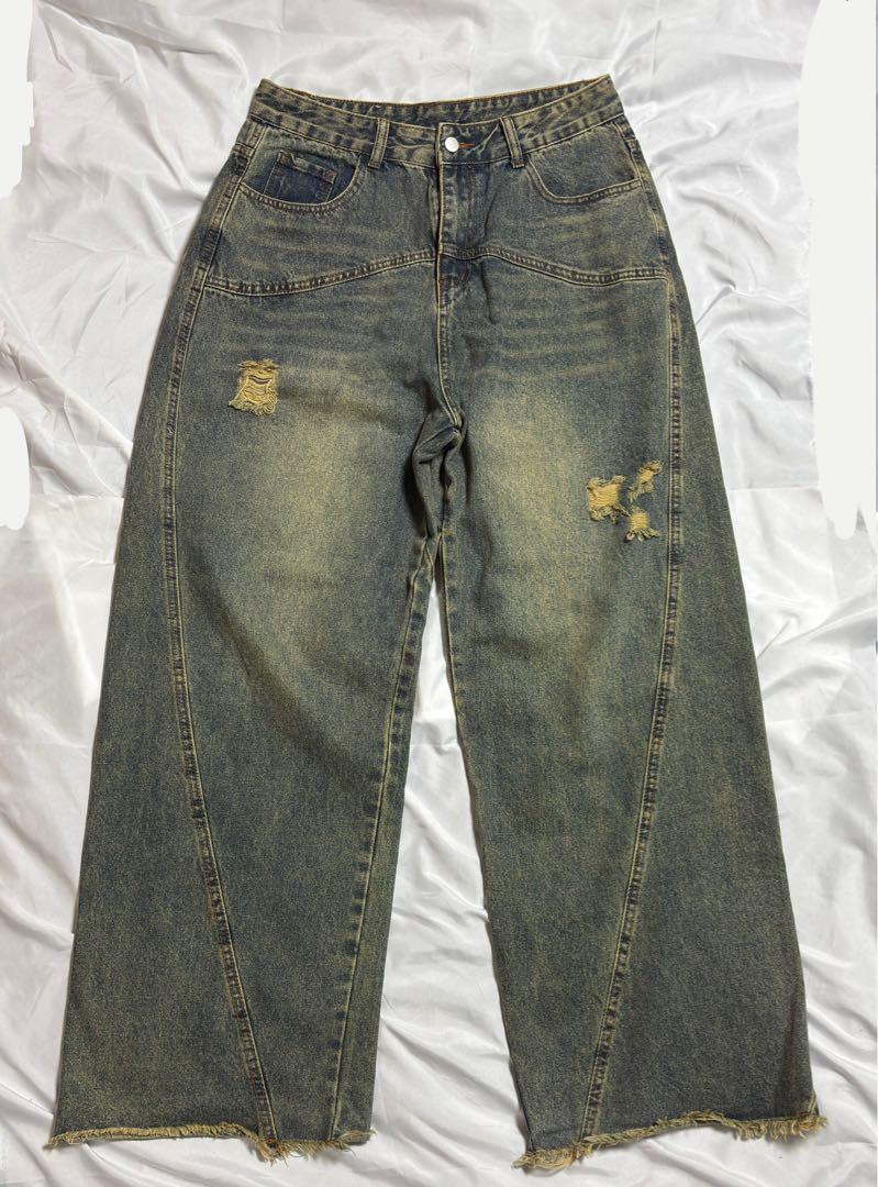 [Used Clothing] Chiteijin L0959 Wash Casual Denim M Wide Denim