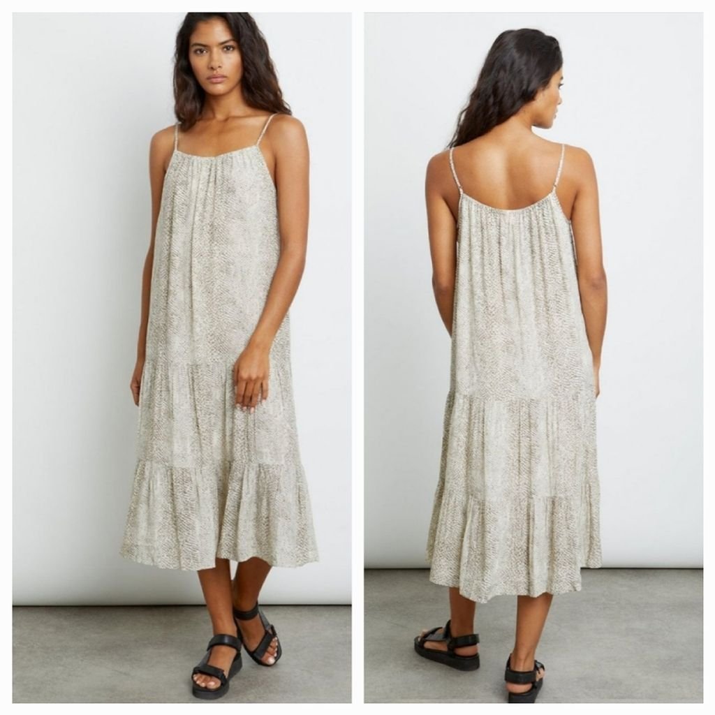 Rails Adora Snakeskin Print Midi Dress Sz Small