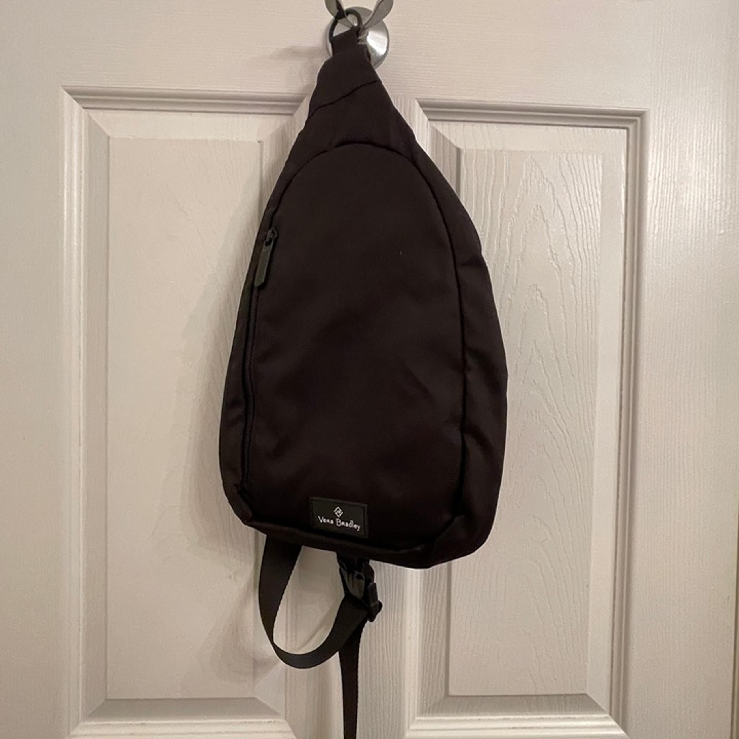 Vera Bradley Black Lighten Up Essential Sling Backpack NEW with TAGS