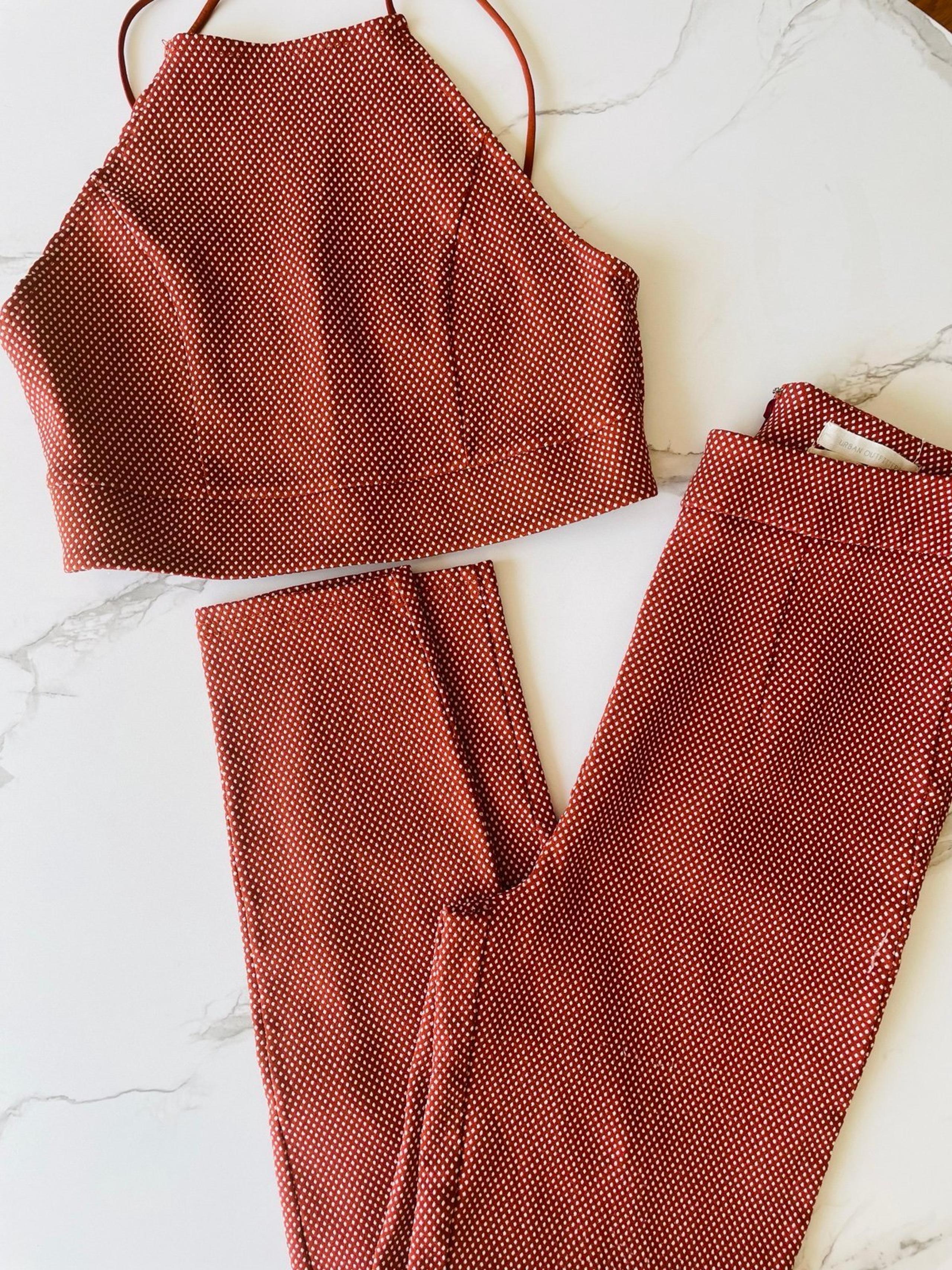 Urban outfitters matching patterned set tank top high waist dress pant