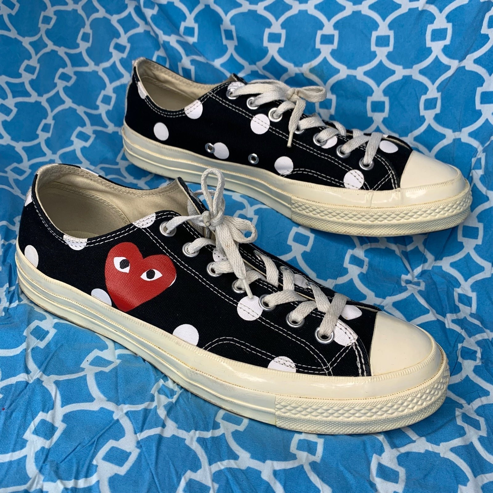 Men size 10 Comme des garcons chuck taylor converse all star 70 low polka dot og