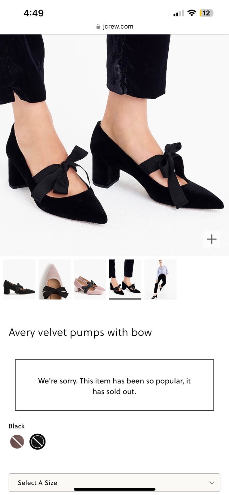J. Crew Avery velvet pumps with bow