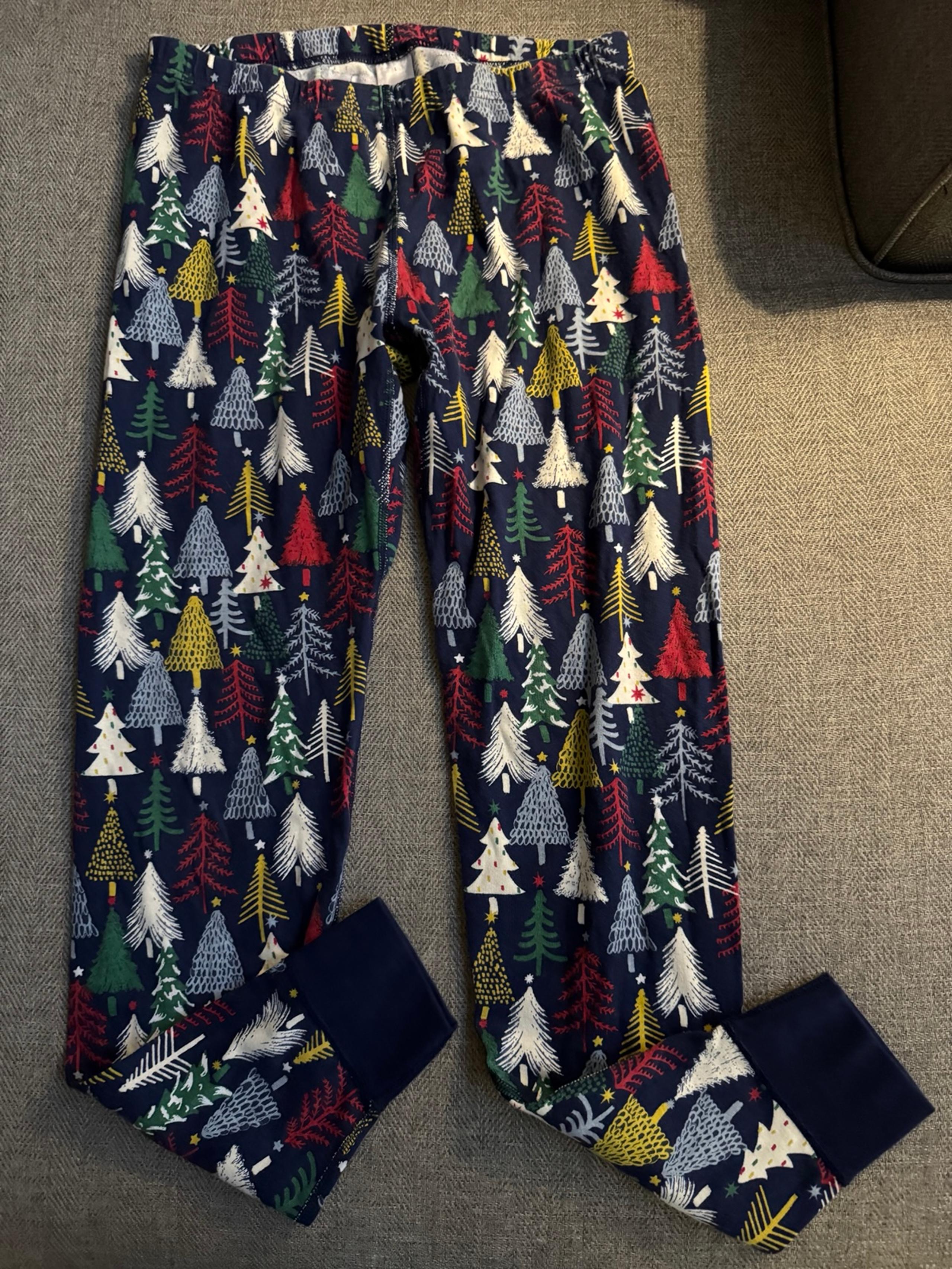 Hanna Andersson Christmas Tree Print Pajama Pants Adult Large
