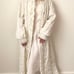 Vintage 50s Cream White Quilted Dressing Robe