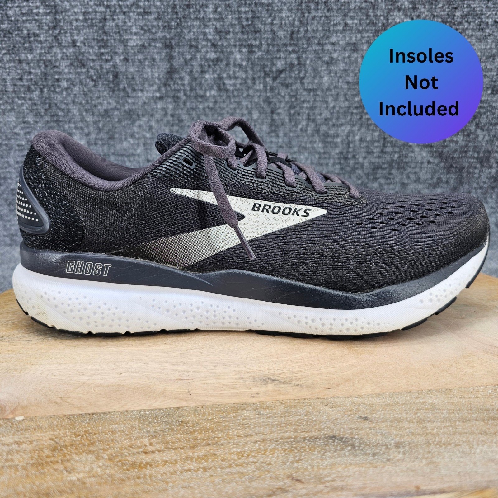 Brooks Ghost 16 Men's Size 11 2E Gray Black Athletic Running Shoes 1104182E090