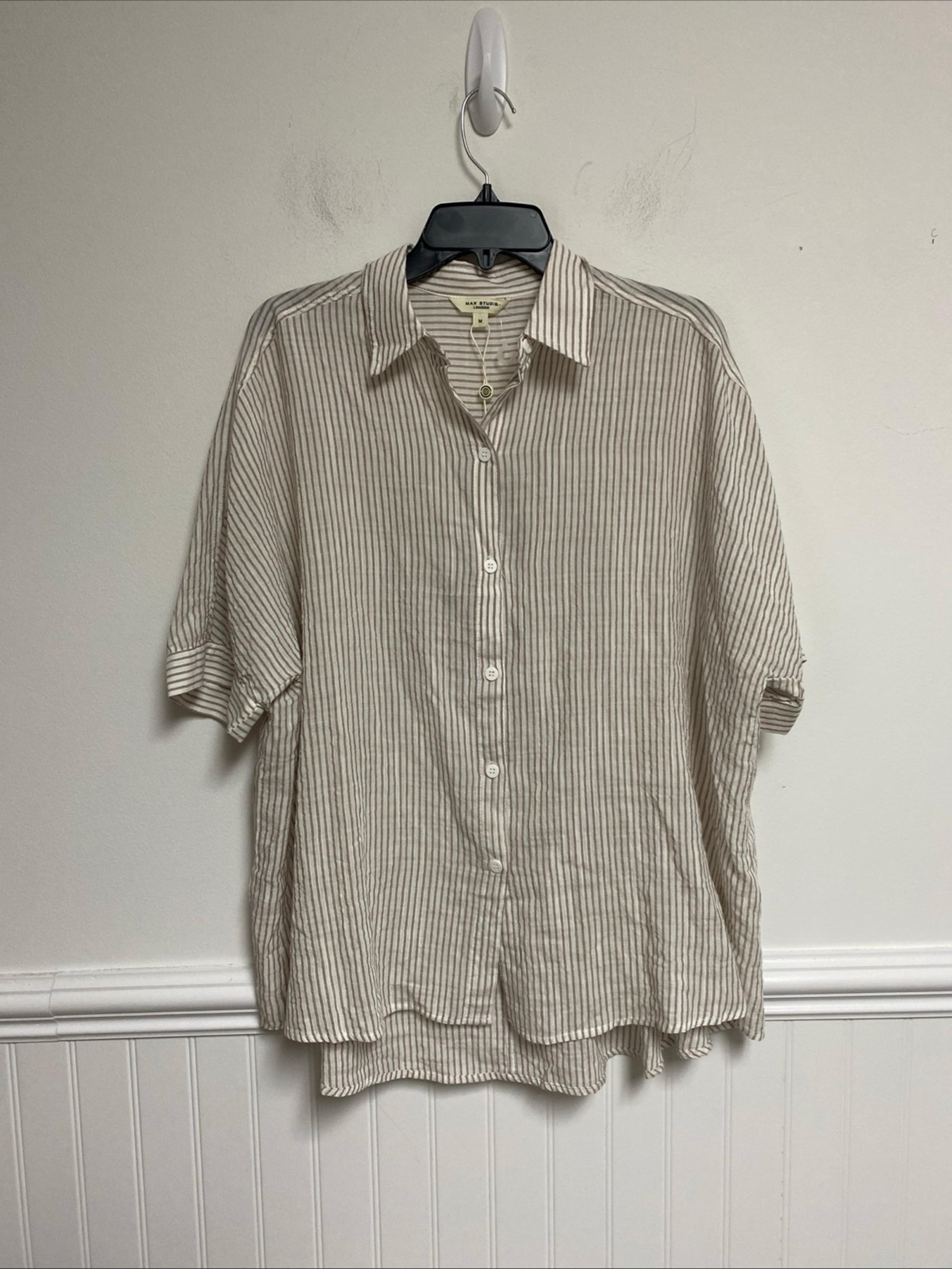 Max Studio London Women’s High Low Oversized Button Up Shirt Size Medium