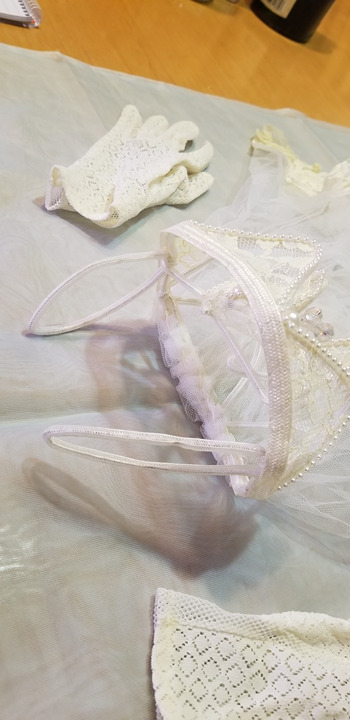 Vintage Holy Communion Tiara and Gloves
