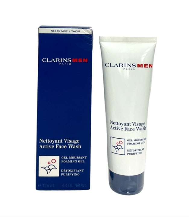 Clarins Men Active Face Wash Foaming Gel (125ml/4.4oz) New w/Box As Seen In Pics
