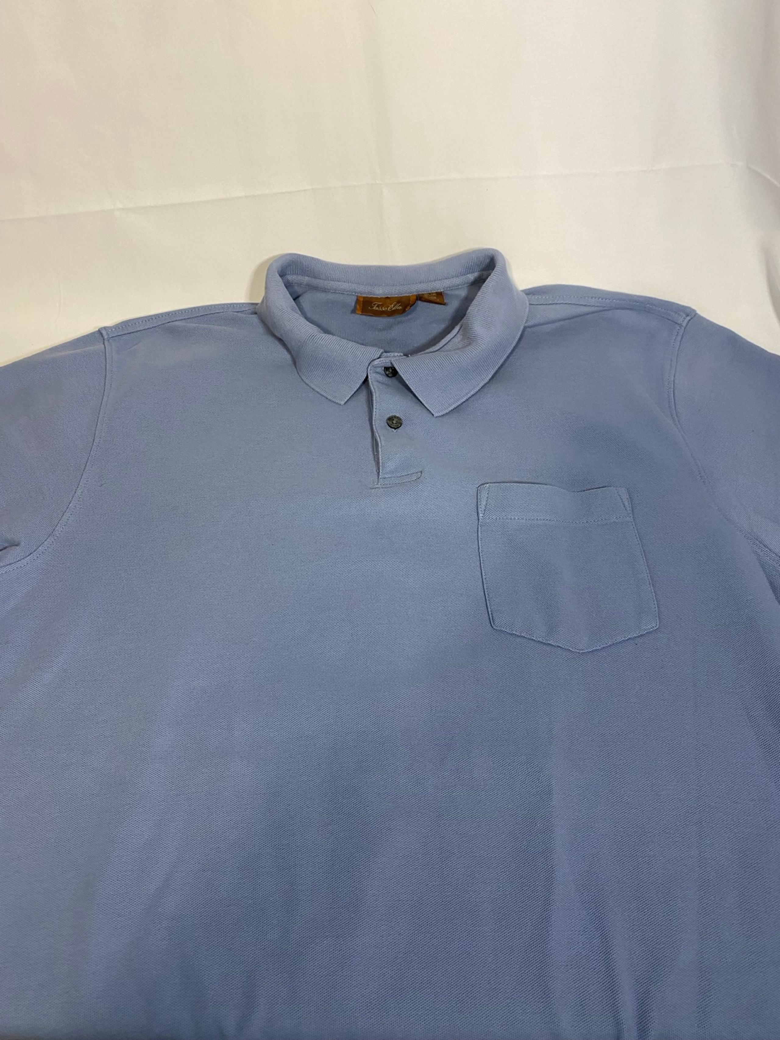 Tasso Elba Spa Mens Shirt Light Lake Blue Size Large Cotton