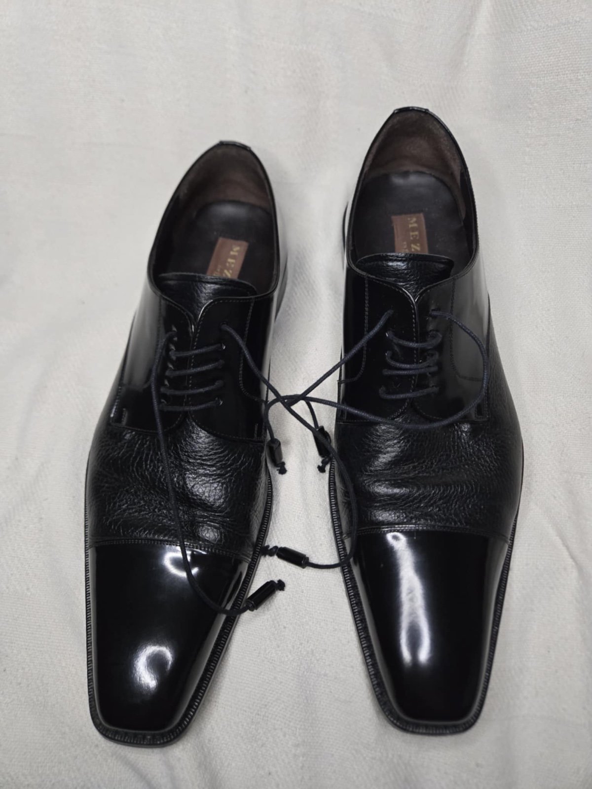 Mezlan black calfskin+deerskin captorSZ 14M