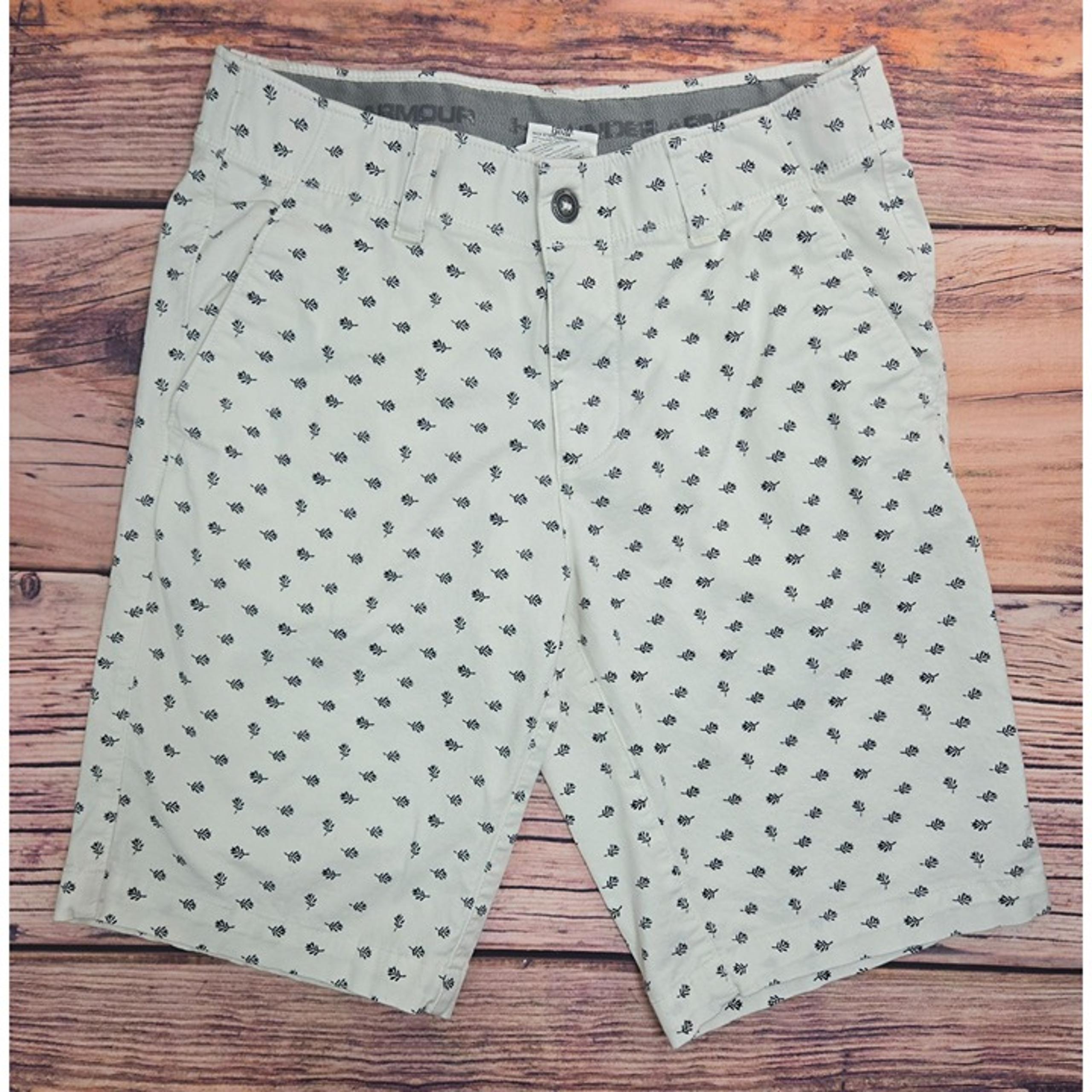 Under Armour Mens White Printed Shorts 31 Cotton Blend Casual Summerwear