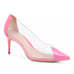 New Schutz Garthy Transparent Pumps Stiletto Multi Neon Pink 3” Size 6B Brazil