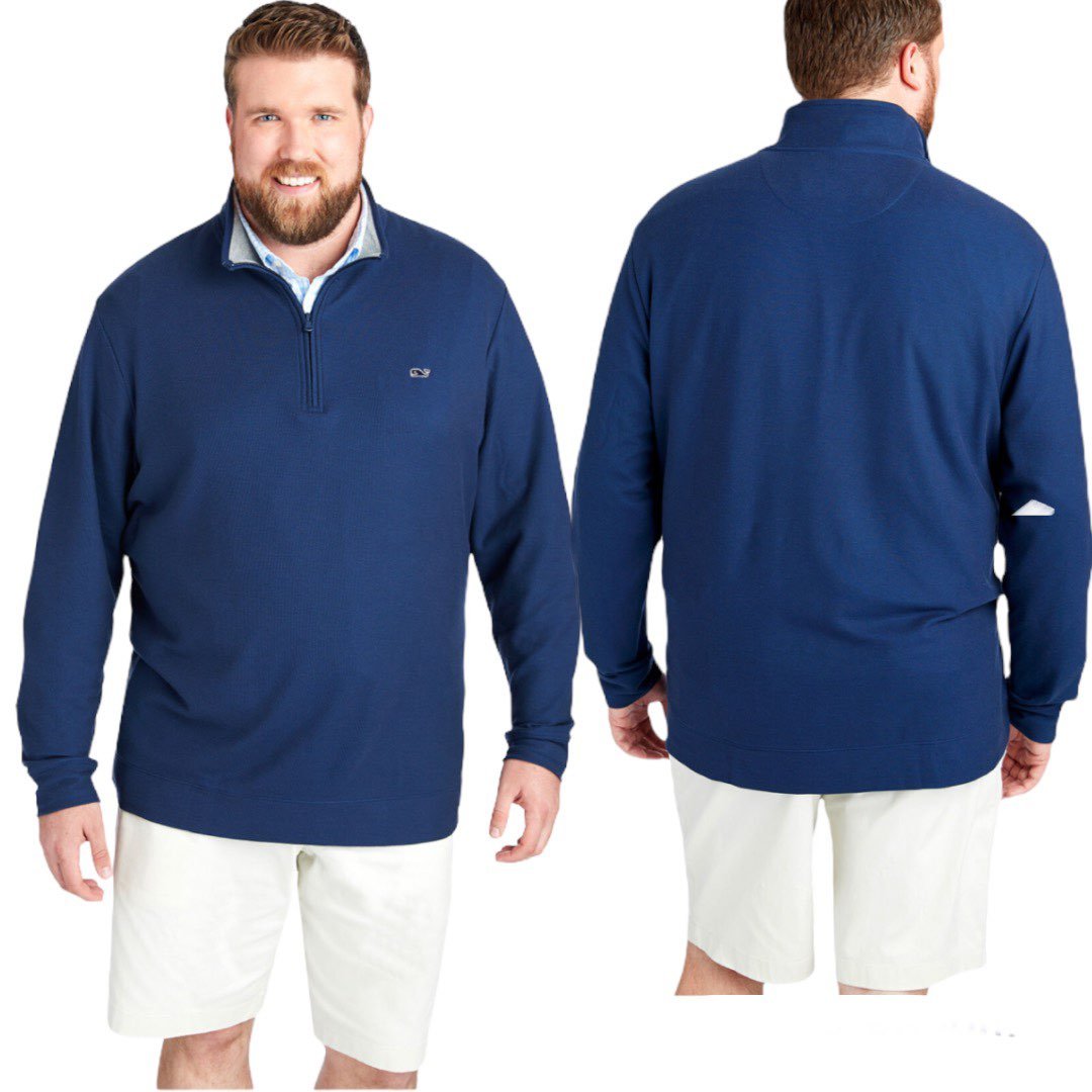 VINEYARD VINES MEN'S 1/4 ZIP PIMA COTTON PULLOVER SWEATER XL