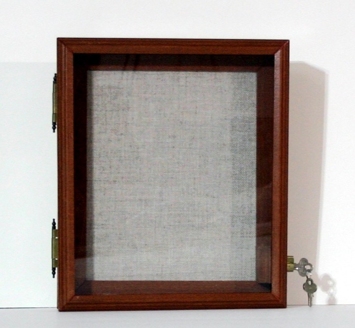 Locking Shadowbox in Dark Cherry Finish