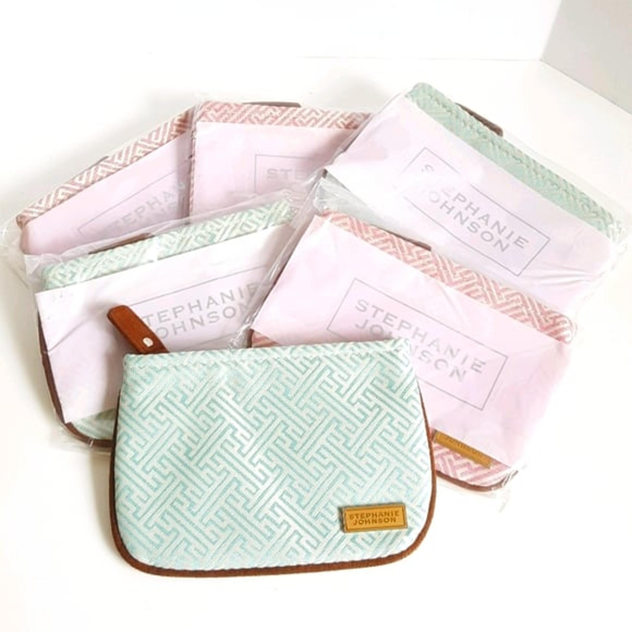 Stephanie Johnson Makeup Canvas Slim Bag Pouch NEW